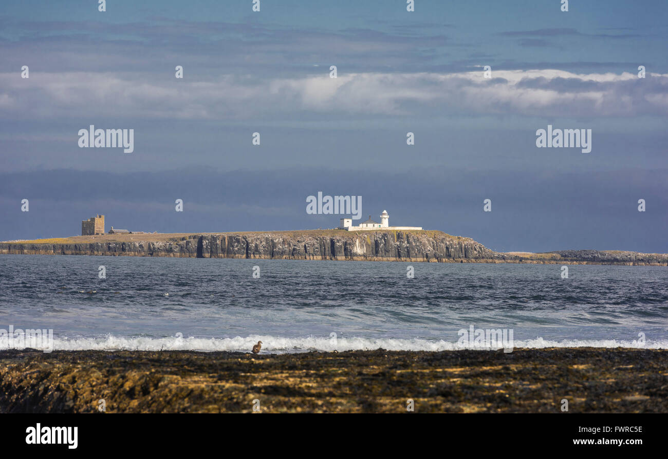 The Farne Islands lighthouse. Northumberland. North East England. Stock Photo