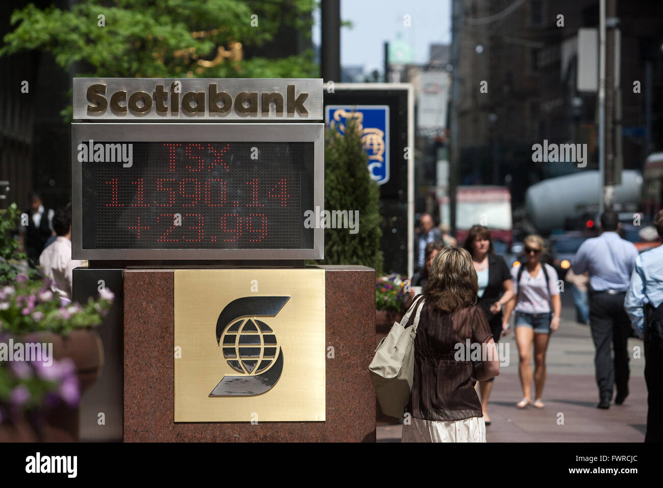 Toronto stock exchange index in downtown Toronto, Ont., on May 29, 2012