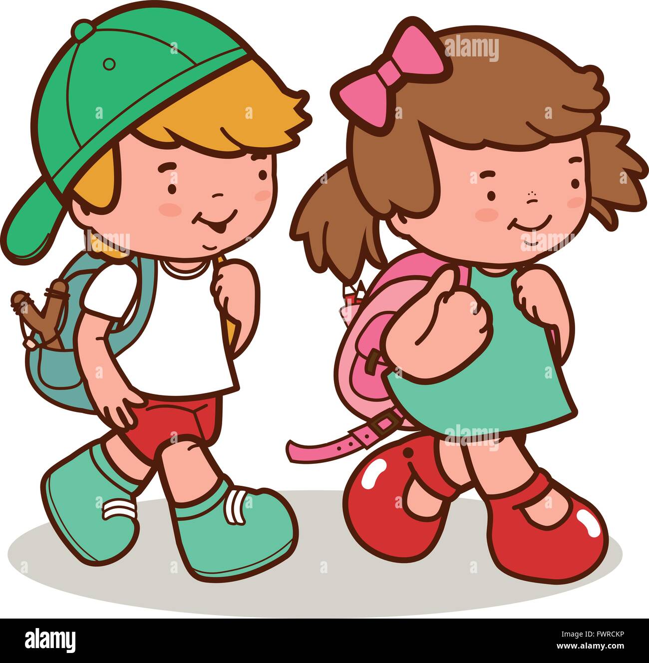 A Walk a Day  Cartoon clip art, Friends clipart, Kids going to school