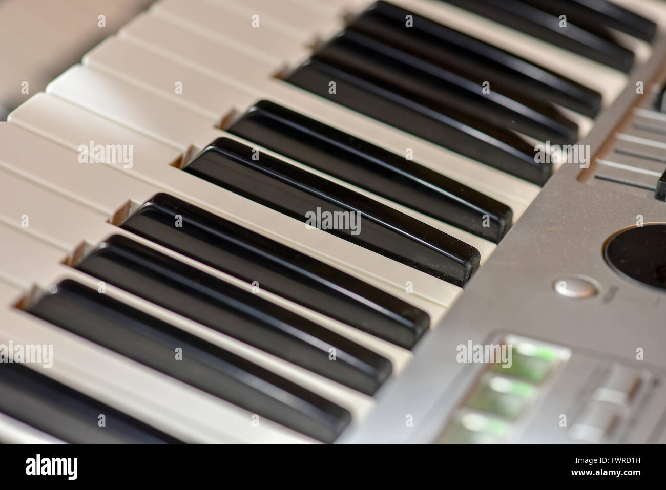 Electronic organ keyboards in natural light Stock Photo