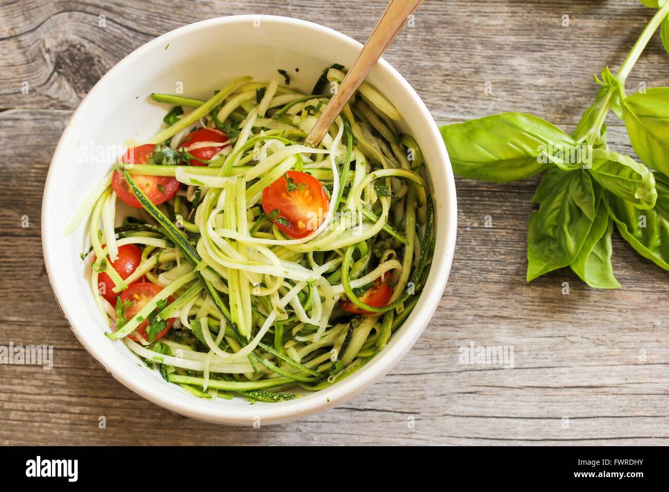 Zucchini Noodles Pasta alternative to wheat pasta Stock Photo Alamy