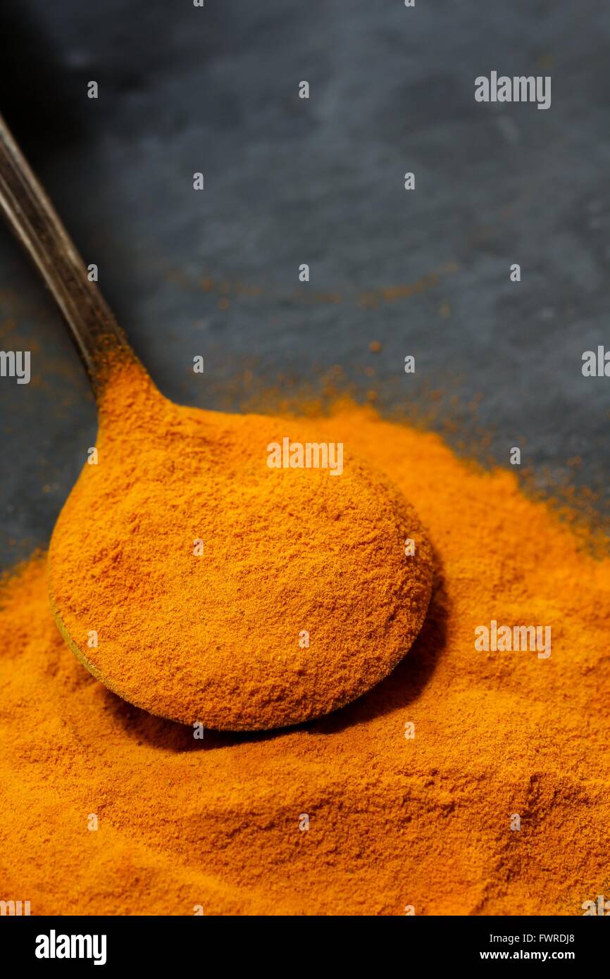 Turmeric Powder Indian food Ingredient Stock Photo