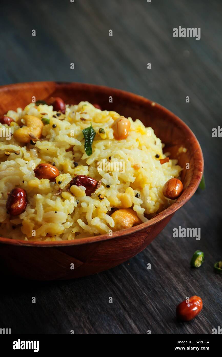 Pongal/Ponkal  Lentil rice Tamil food from south India Stock Photo