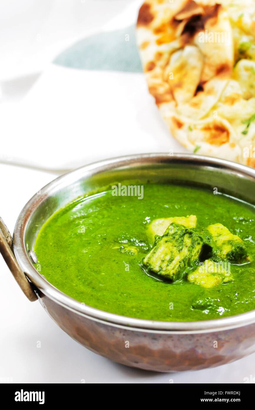 Palak Paneer Indian Spinach cheese curry Stock Photo Alamy