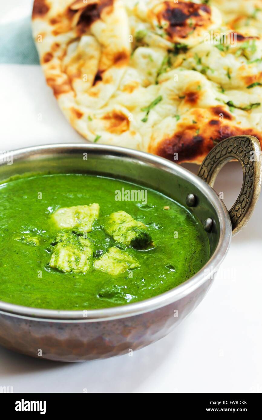 Palak Paneer Indian Spinach cheese curry Stock Photo Alamy
