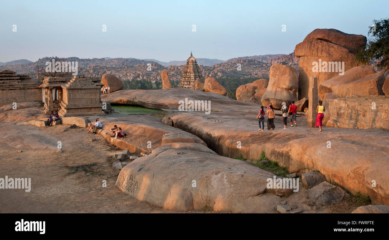 Rocks and temples. Hampi. Karnataka. India Stock Photo