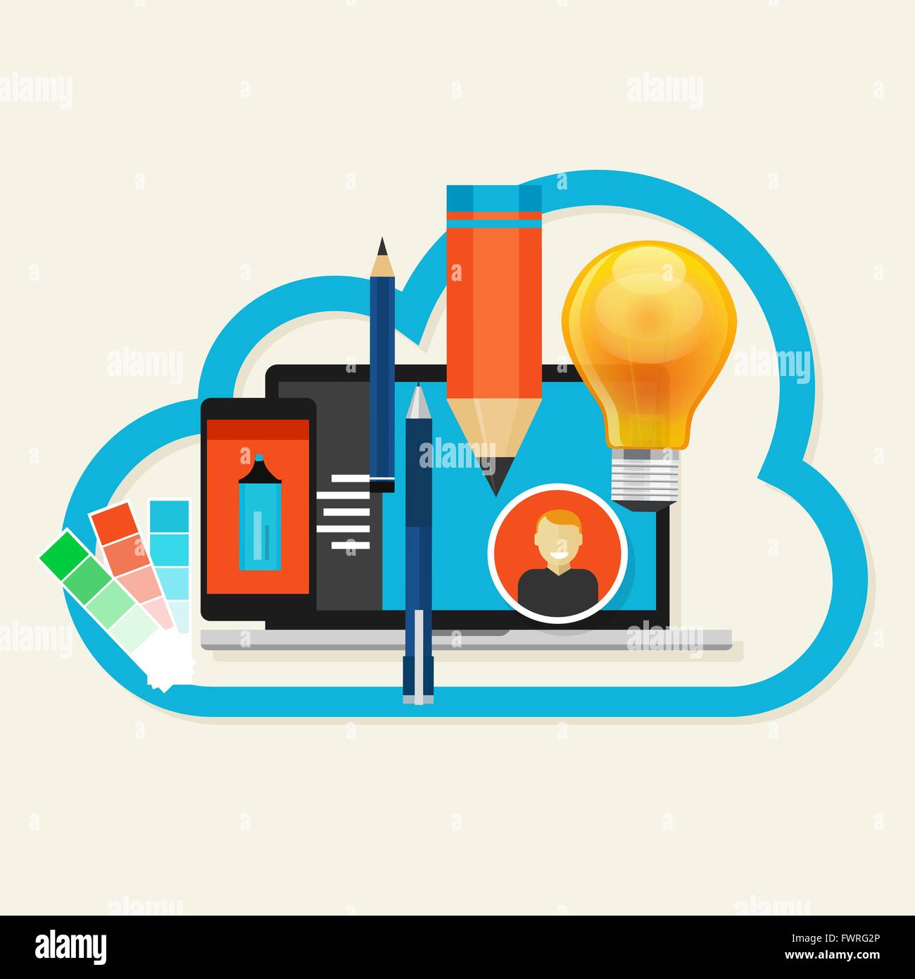 creative cloud software mobile art design Stock Vector Image & Art Alamy