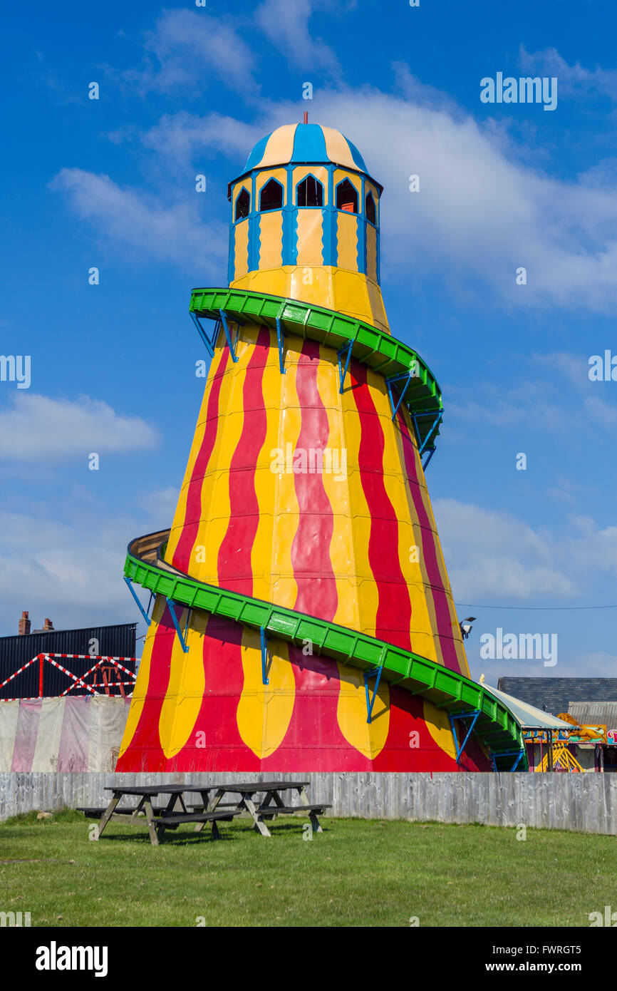 Old Helter Skelter in the 1930s Fairground, Black Country Living Museum, Dudley, West Midlands, UK Stock Photo