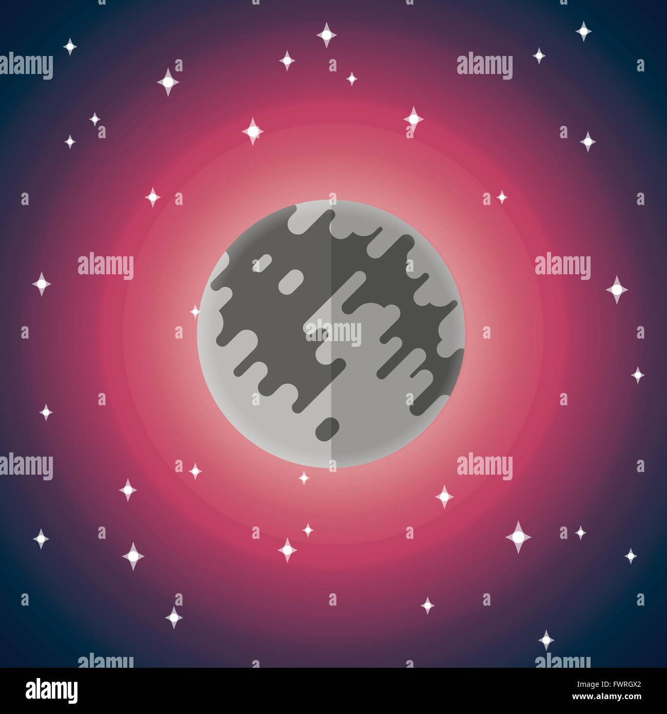 Full moon crater shadow Stock Vector Images - Alamy