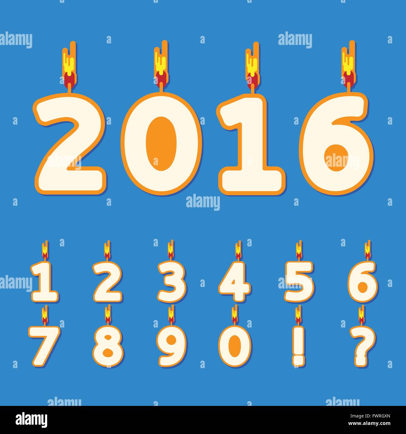 Birthday candles numbers Stock Vector Image & Art Alamy