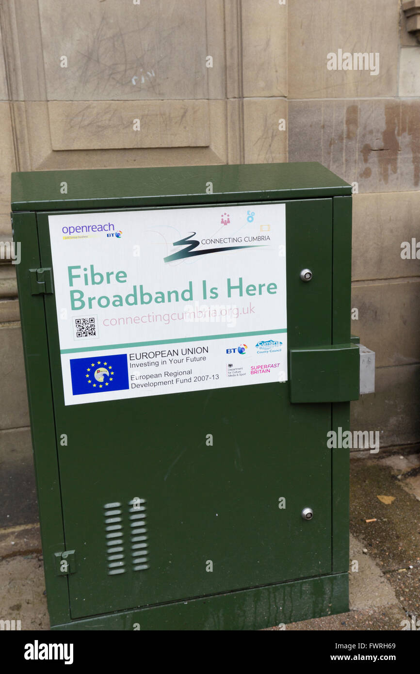 Fibre Broadband is here-openreach connectingcumbria.org.uk Stock Photo