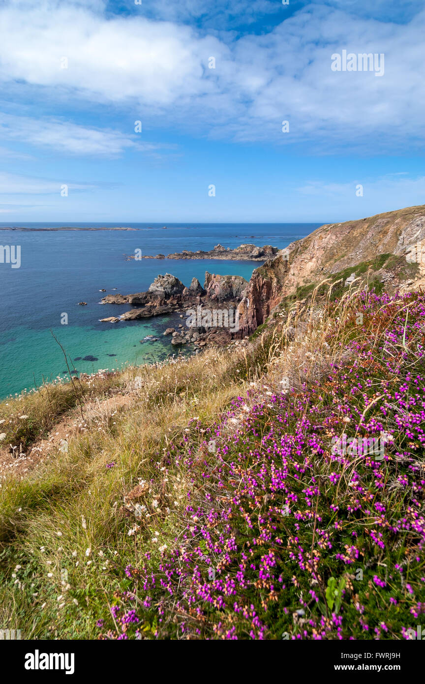 The stunningly beautiful coastline of Alderney in the Channel Islands ...