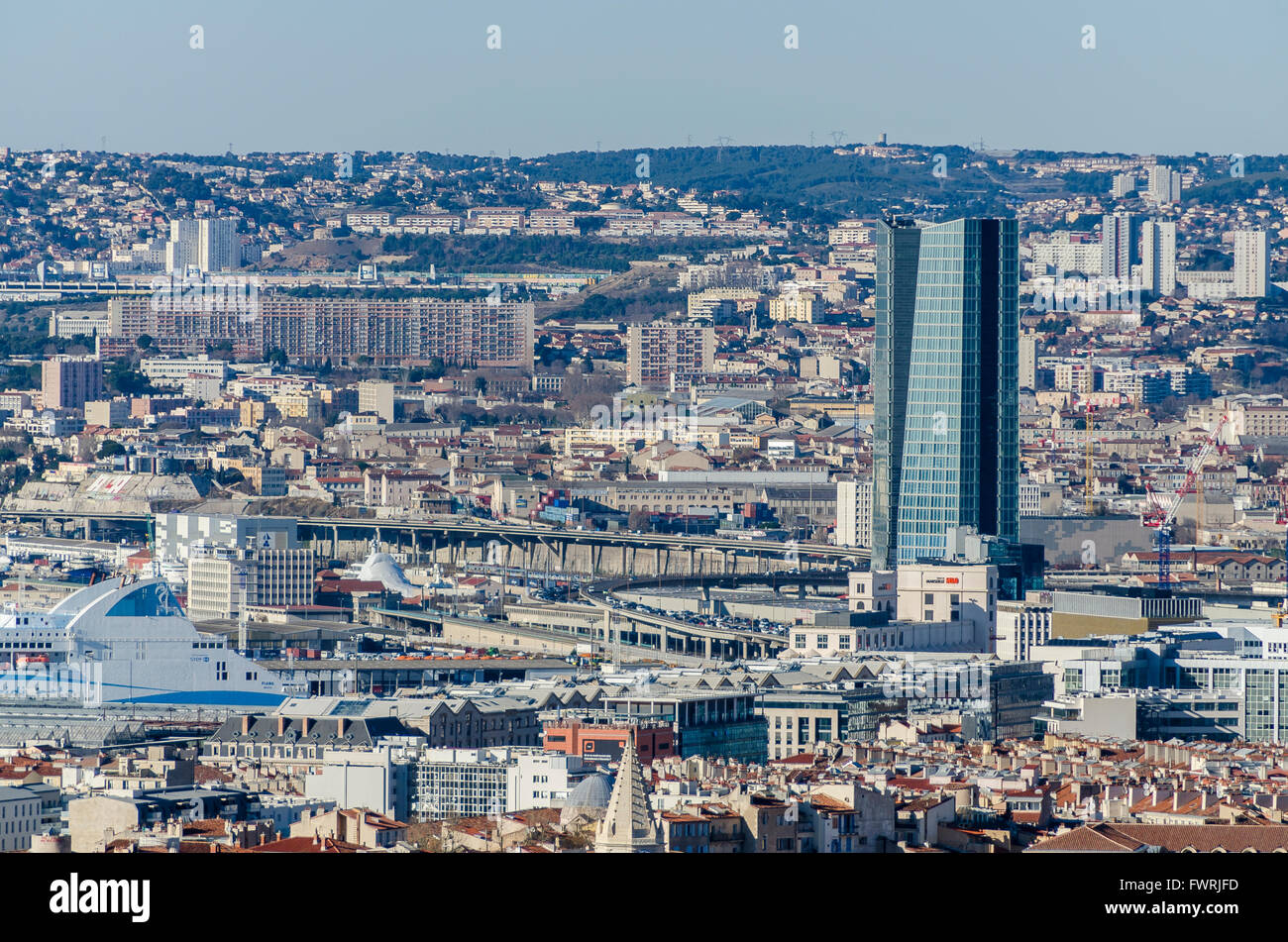 LA JOLIETTE, LE PORT ET LA TOUR CGM, MARSEILLE, BDR 13 FRANCE Stock Photo Alamy