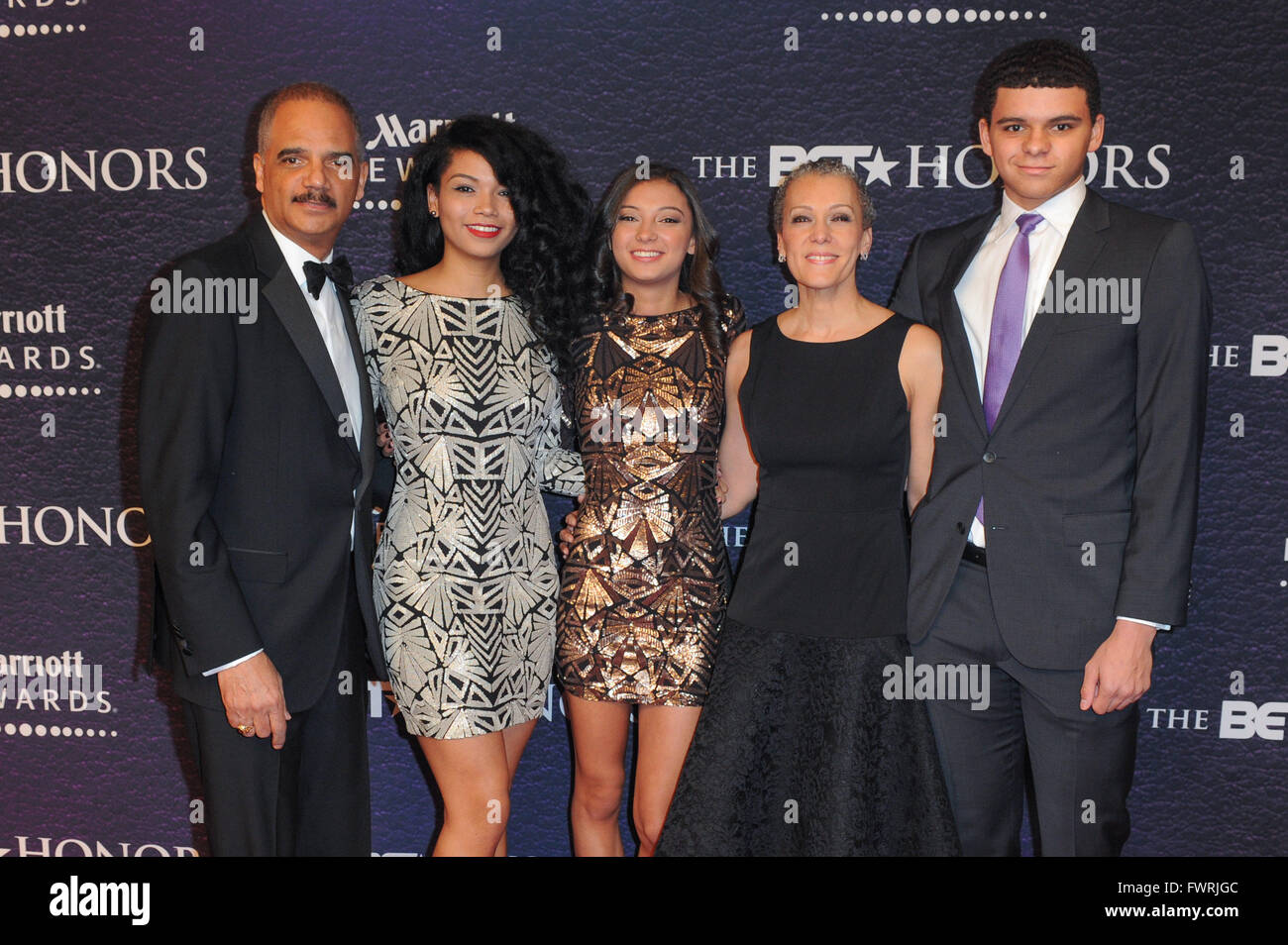 2016 BET Honors held at the Warner Theater - Arrivals  Featuring: Eric Holder, Maya Holder, Brooke Holder, Sharon Malone Where: Washington, District Of Columbia, United States When: 05 Mar 2016 Stock Photo