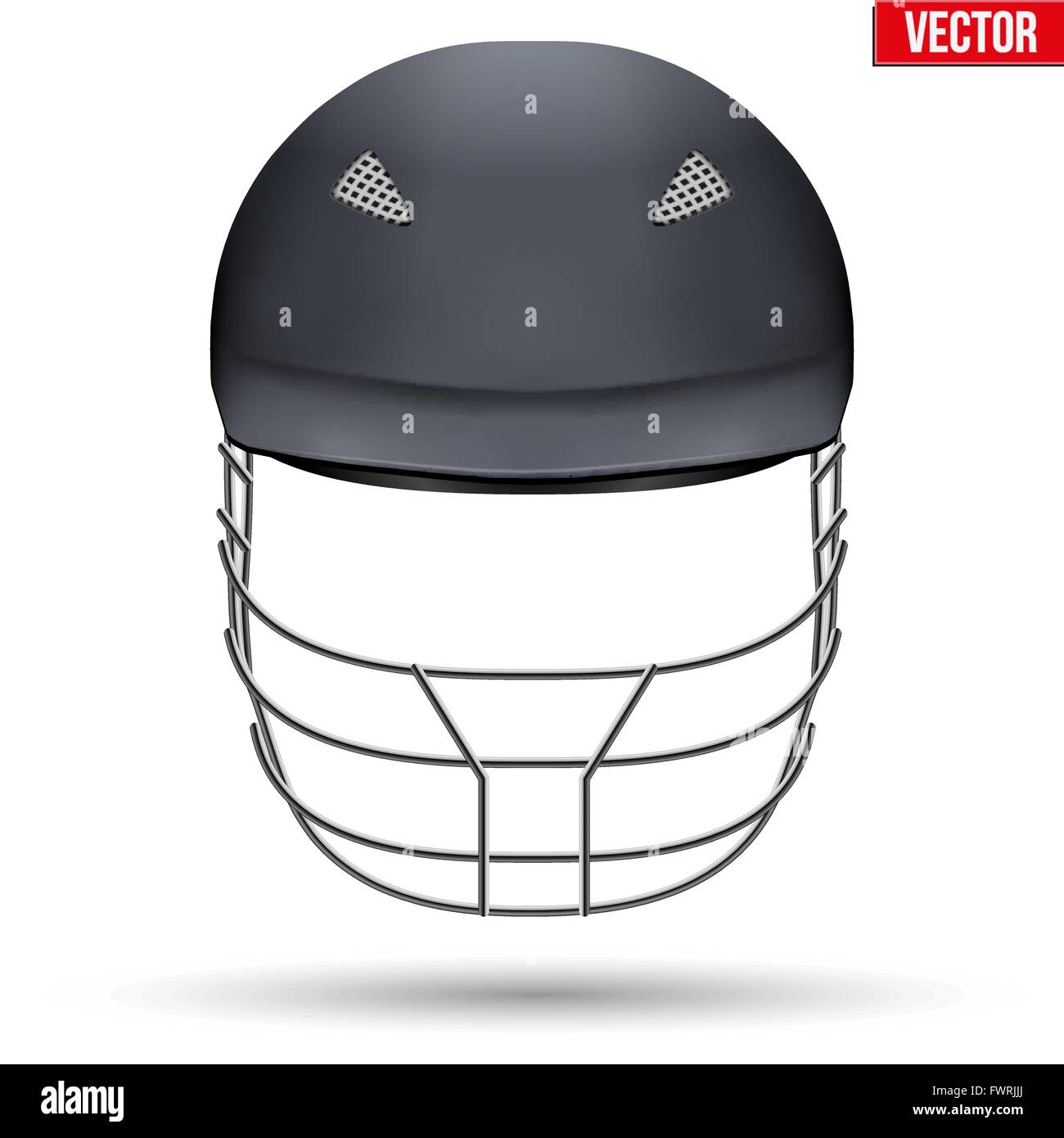 Black Cricket Helmet Front View Stock Vector Image & Art - Alamy