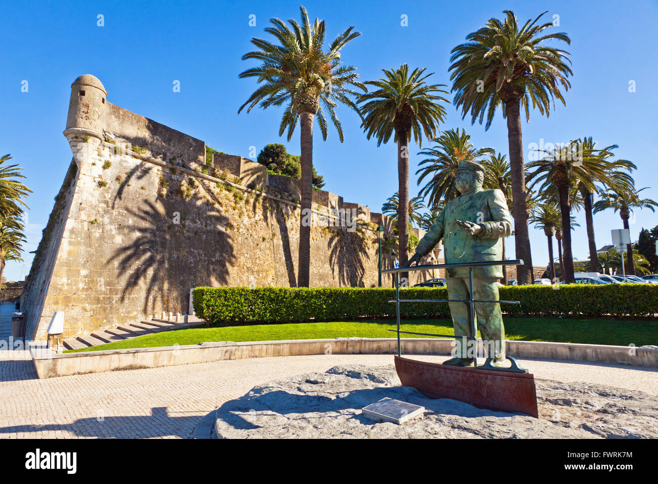 Statue of Dom Carlos I, King of Portugal, Cascais city, Portugal Stock Photo