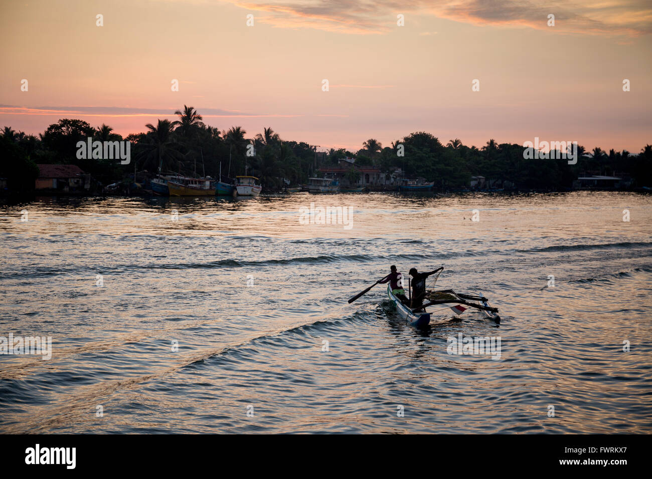 Fishermen on Negombo Lagoon at dawn, Sri Lanka Stock Photo - Alamy