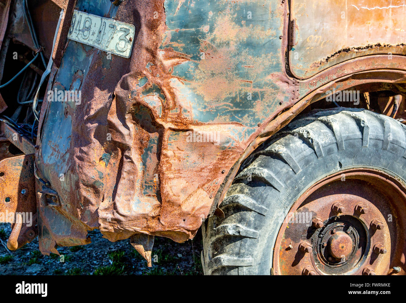 Ancient Rusty Lorry France Stock Photo