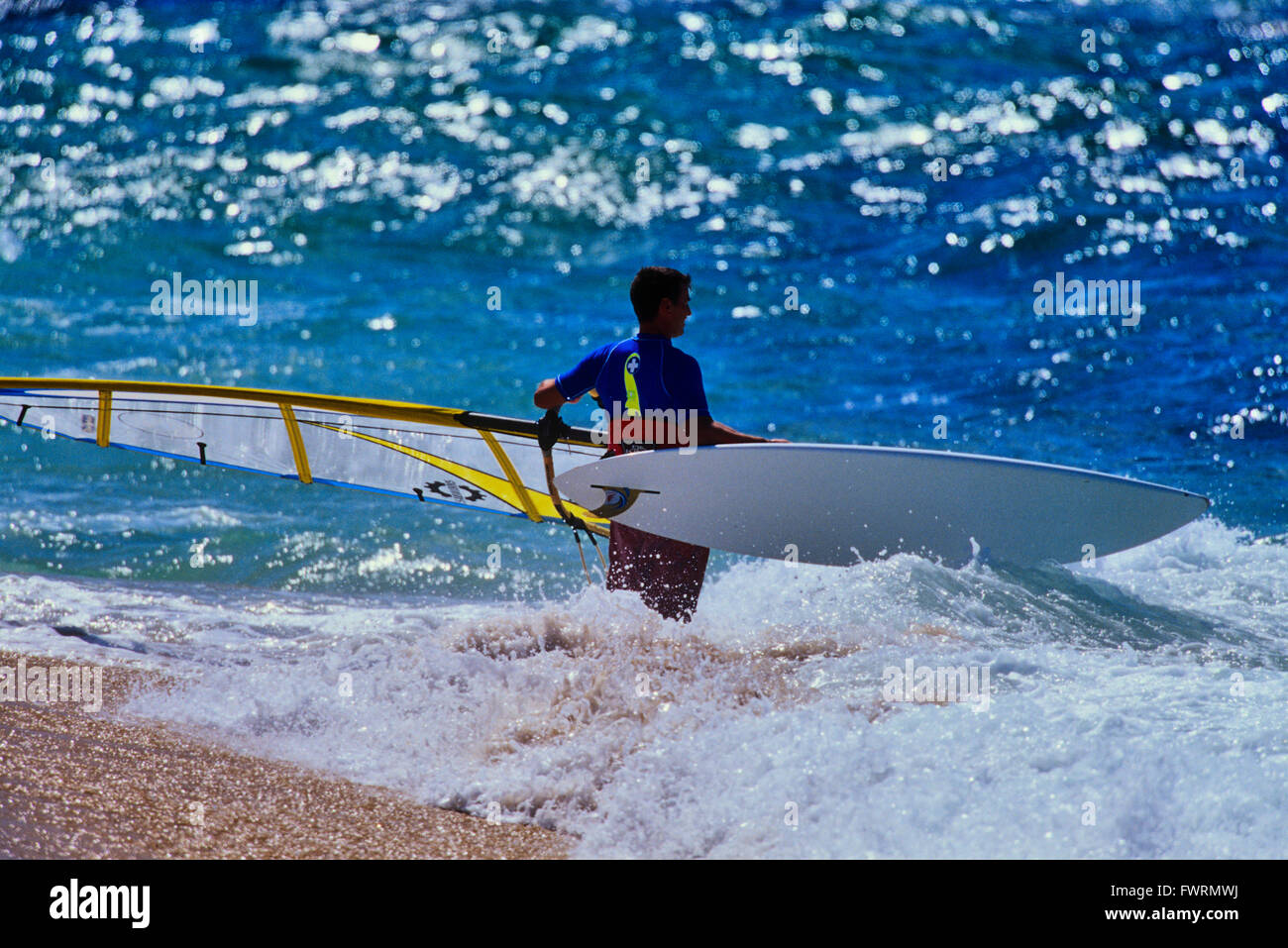 Windsurfing in Maui Stock Photo Alamy