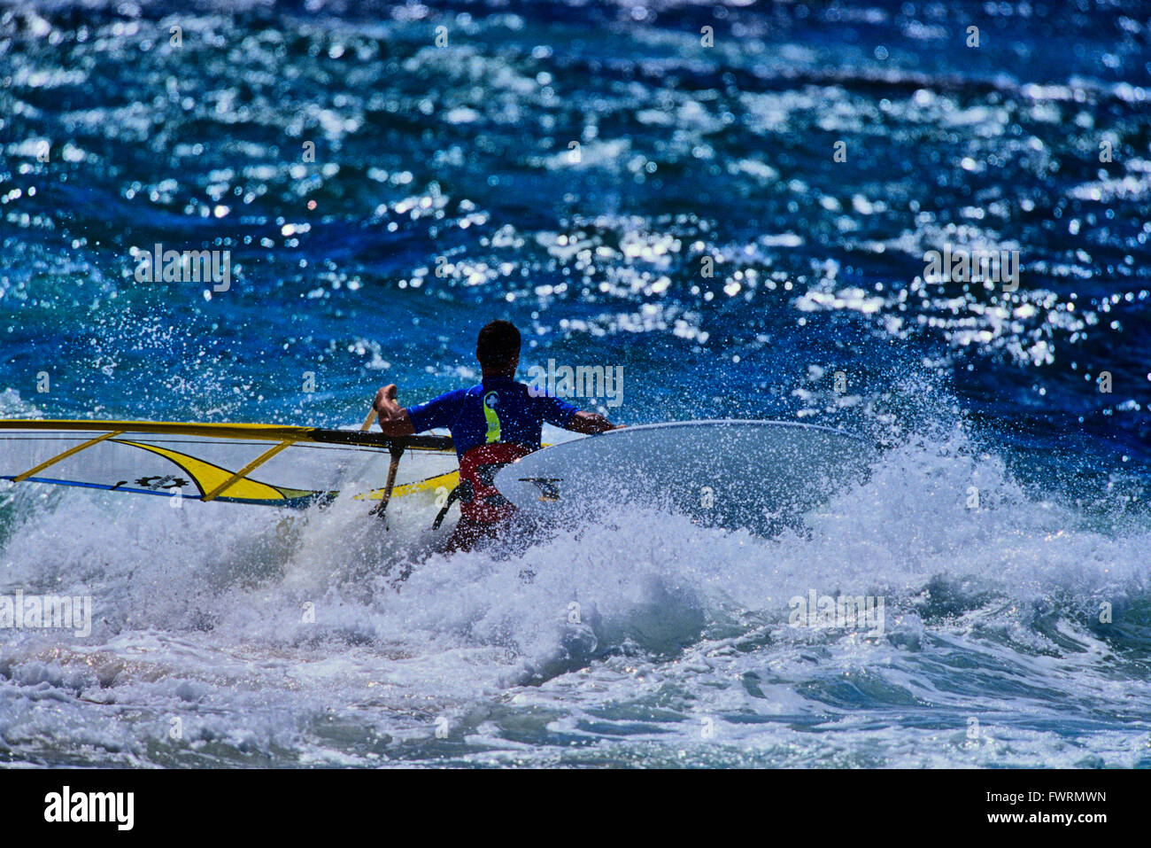 Windsurfing in Maui Stock Photo Alamy