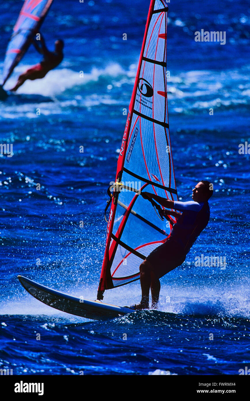 Windsurfing in Maui Stock Photo Alamy