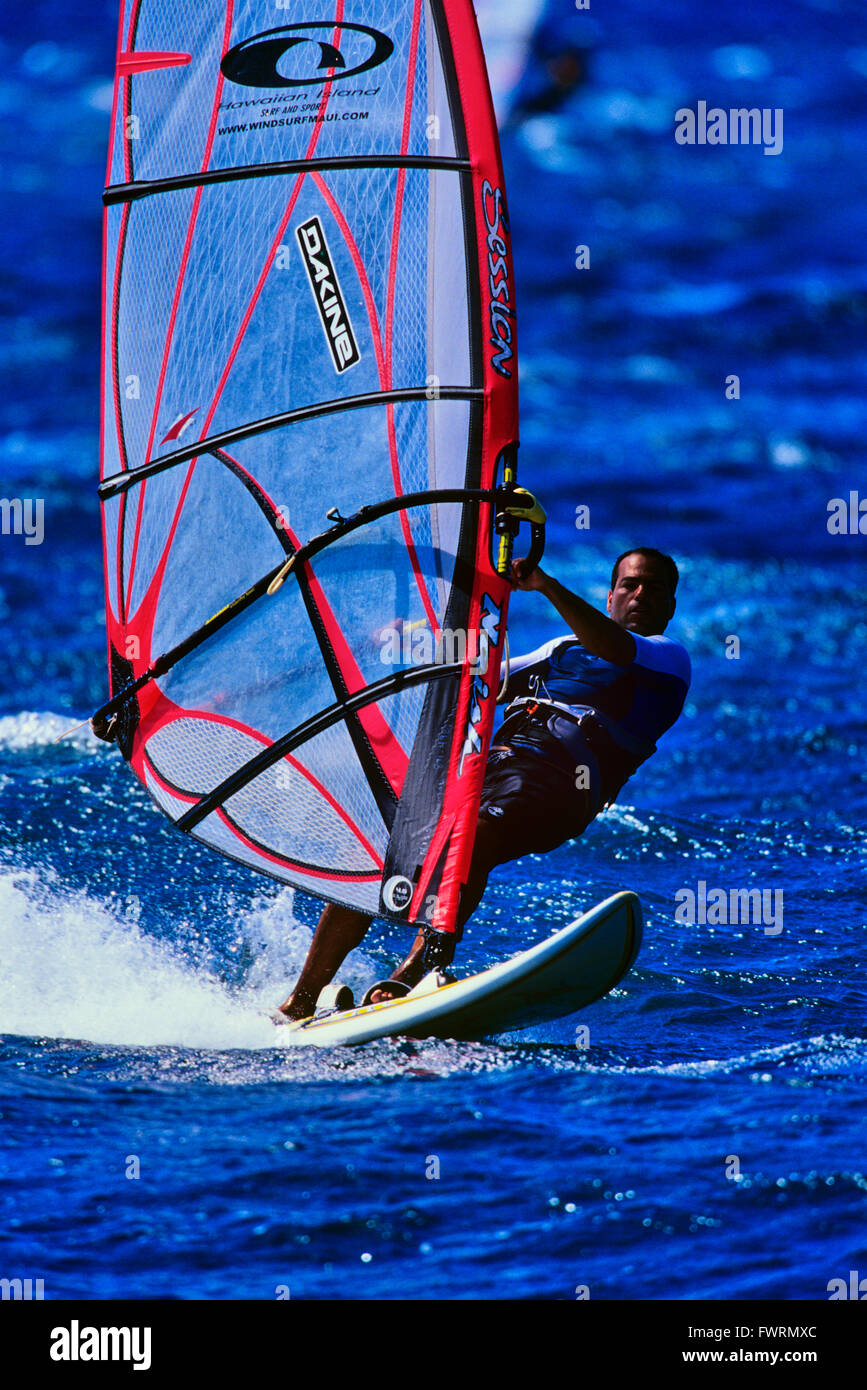 Windsurfing in Maui Stock Photo Alamy