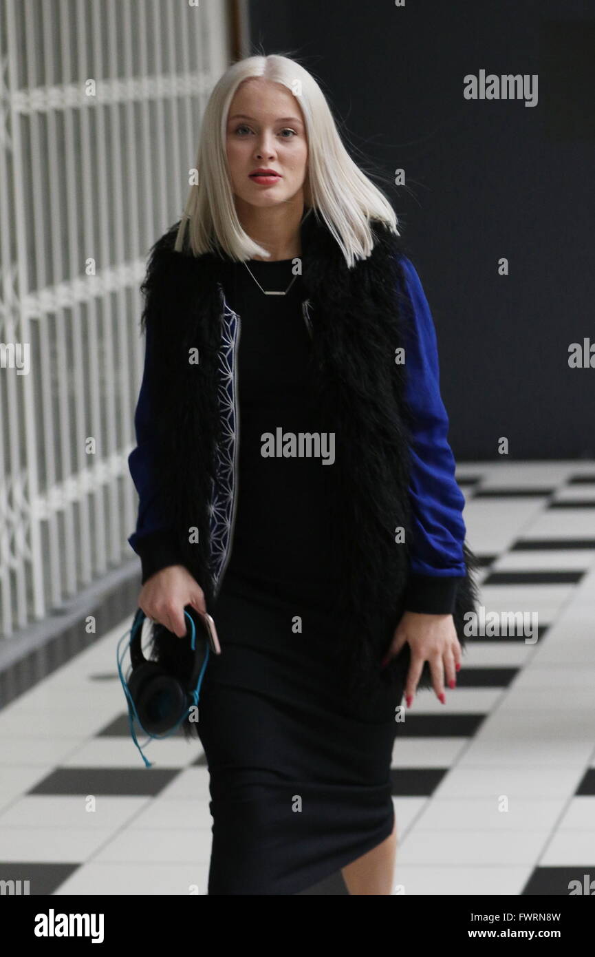 Recently blonde Swedish singer Zara Larsson outside 'Sunday Brunch' TV show  studios in London Featuring: Zara Larsson Where: London, United Kingdom  When: 07 Mar 2016 Stock Photo - Alamy