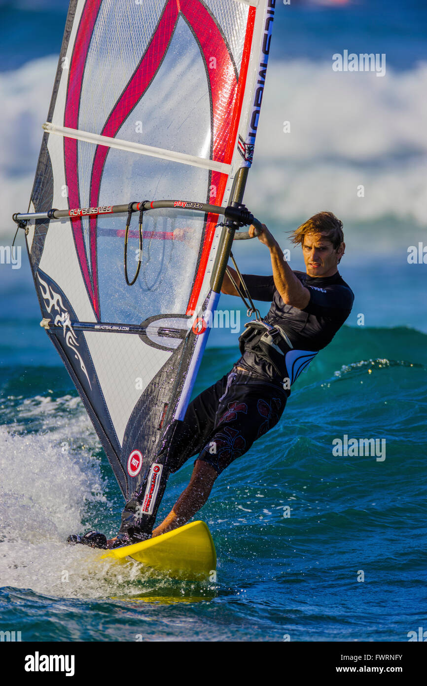 Windsurfing in Maui Stock Photo Alamy