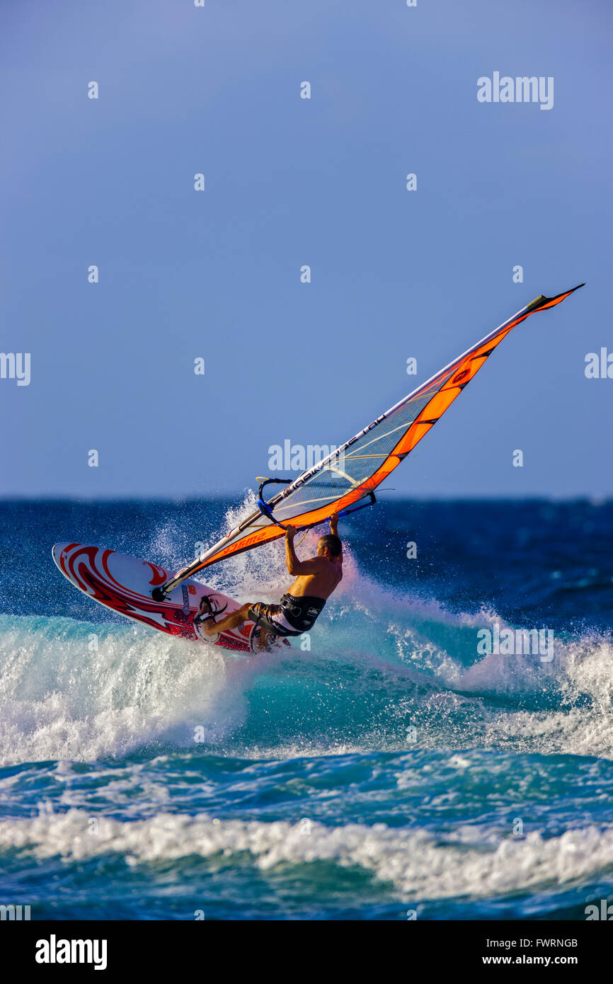 Windsurfing in Maui Stock Photo Alamy