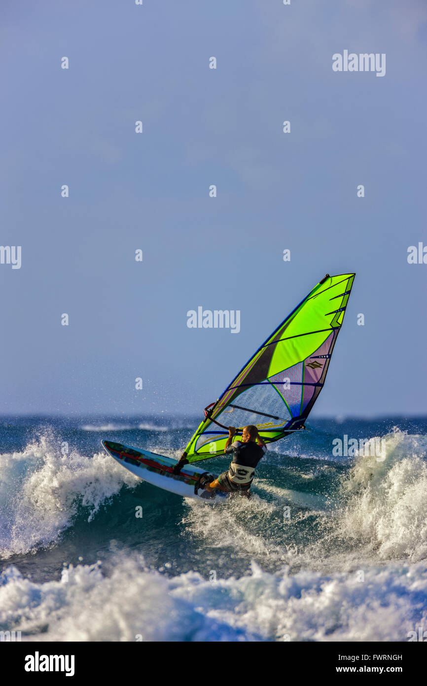 Windsurfing in Maui Stock Photo Alamy