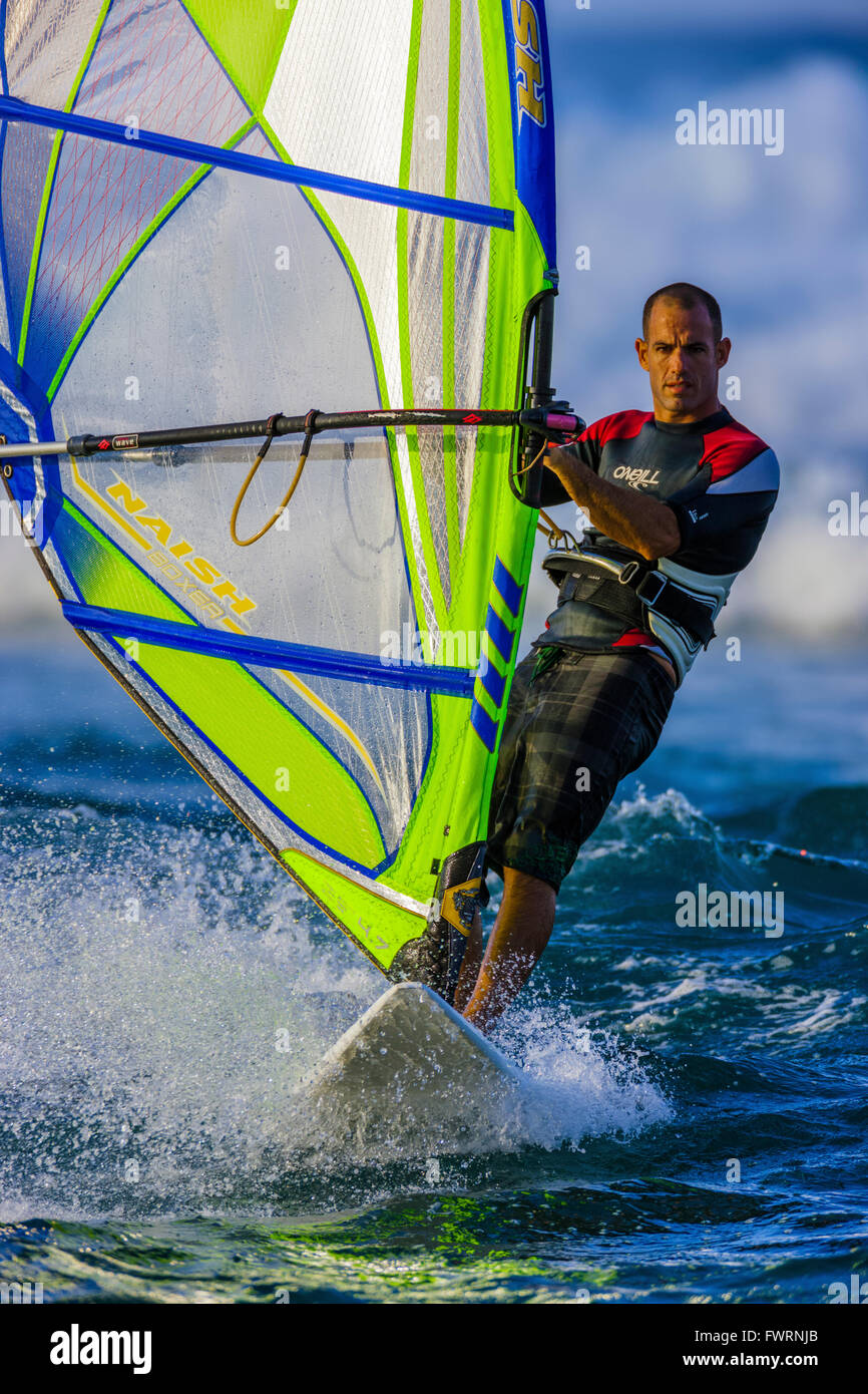 Windsurfing in Maui Stock Photo Alamy