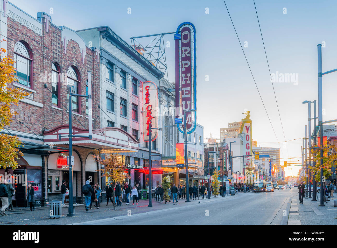 Granville Street, Vancouver, British Columbia, Canada, Stock Photo