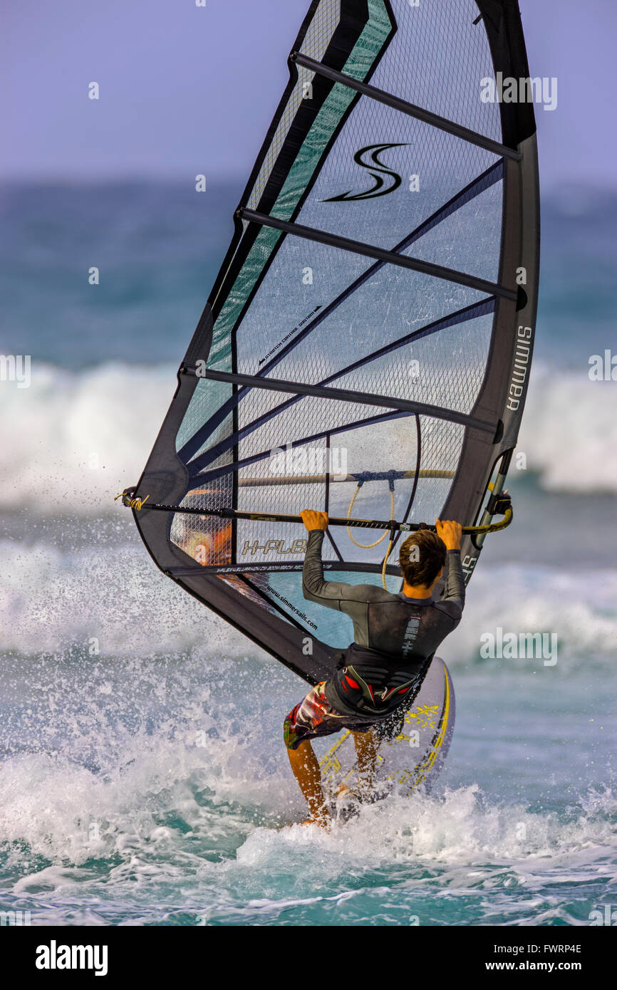 Windsurfing in Maui Stock Photo Alamy