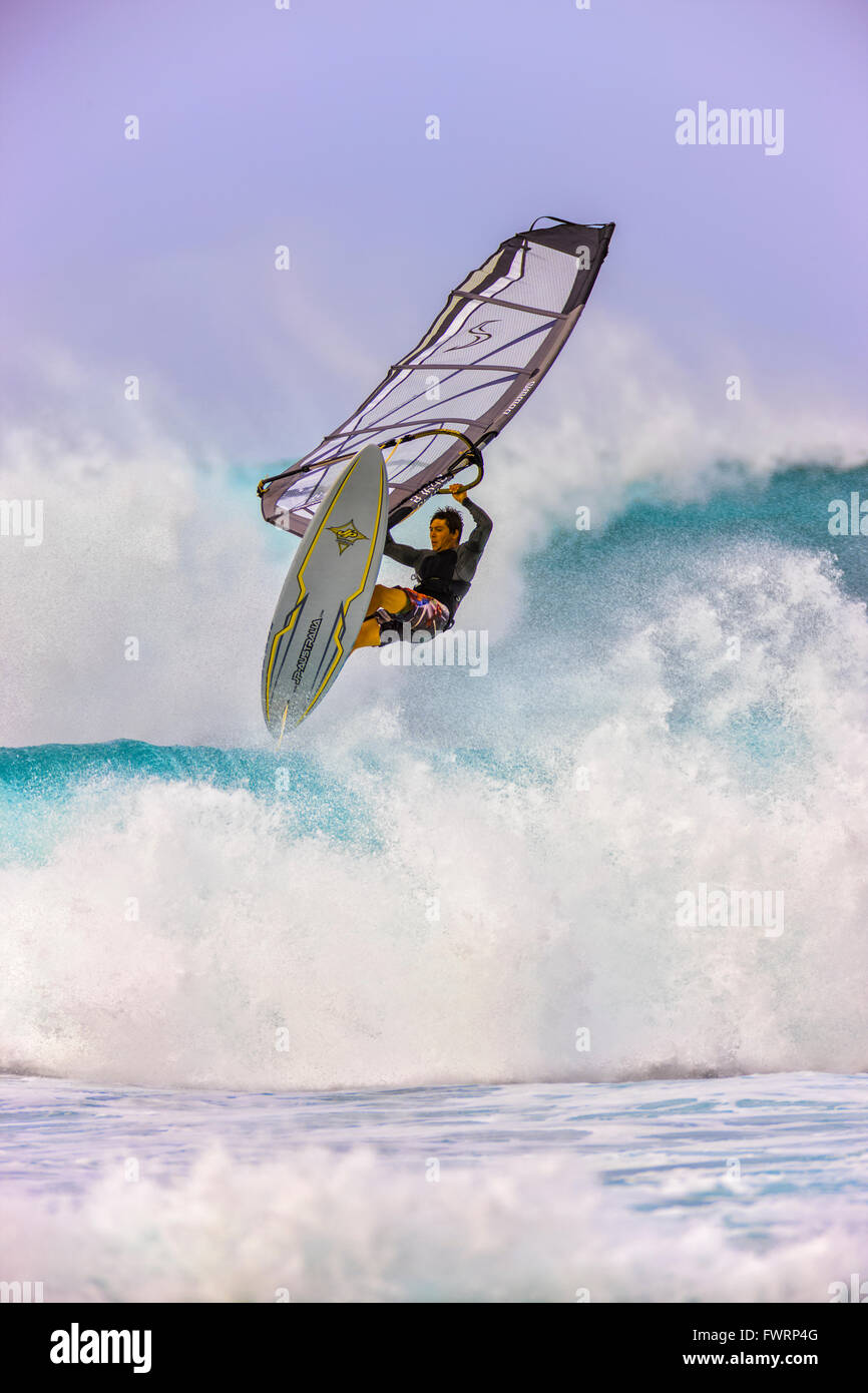 Windsurfing in Maui Stock Photo Alamy