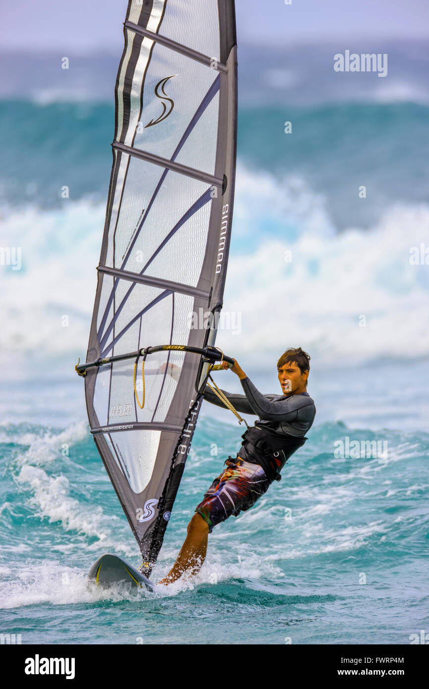 Windsurfing in Maui Stock Photo Alamy