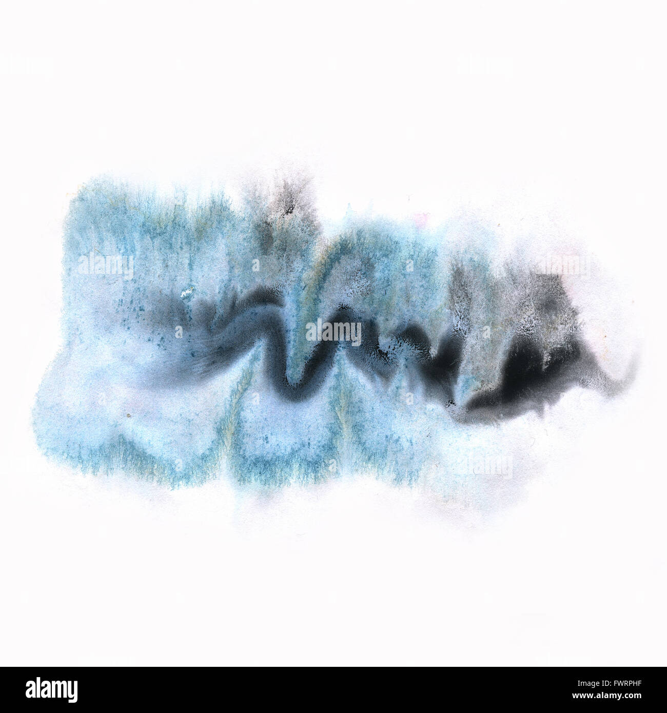 Ink splatter black blue watercolour hi res stock photography and