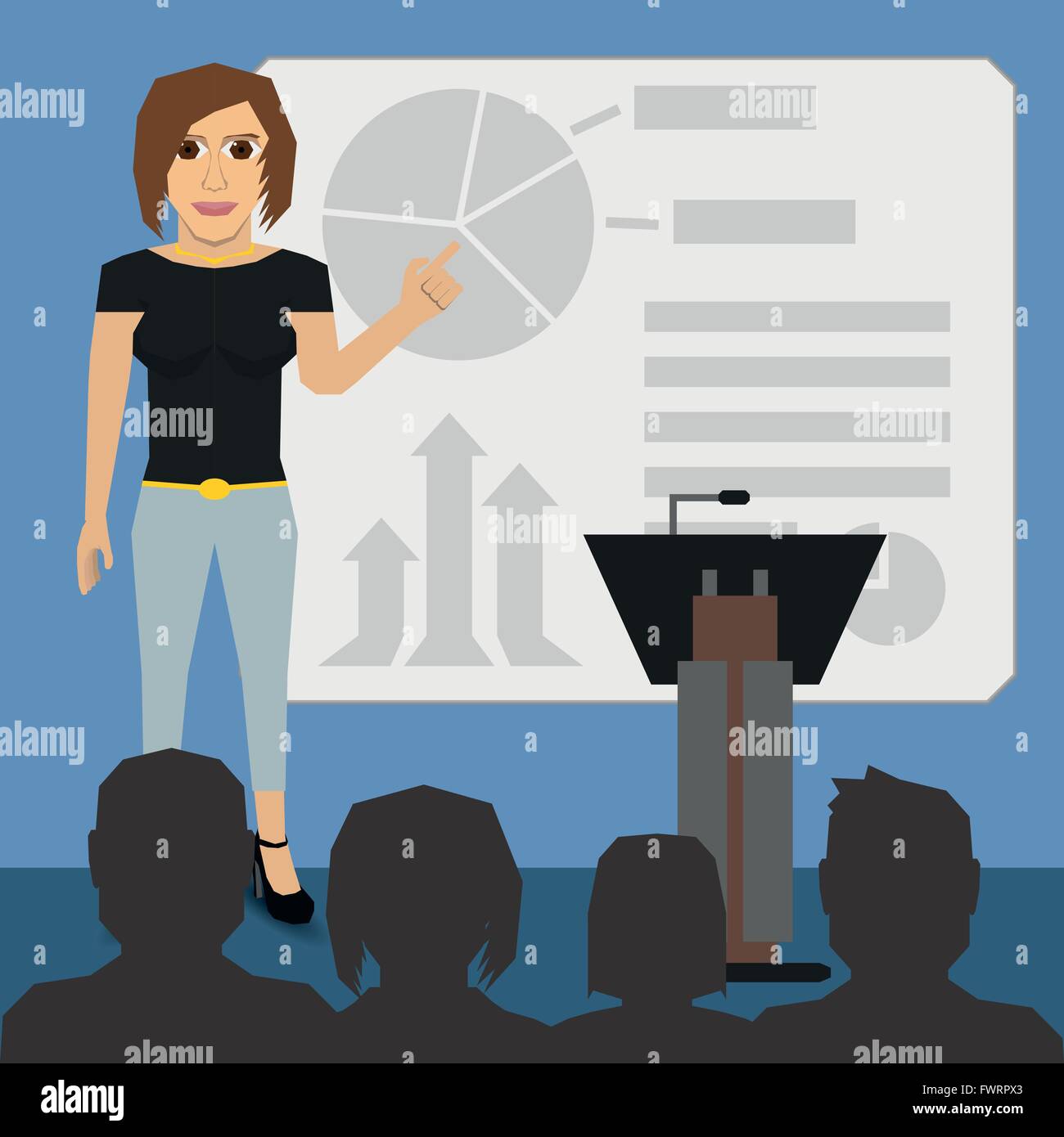 Illustration Vector Graphic Woman Presentation for the creative use in graphic design Stock Vector