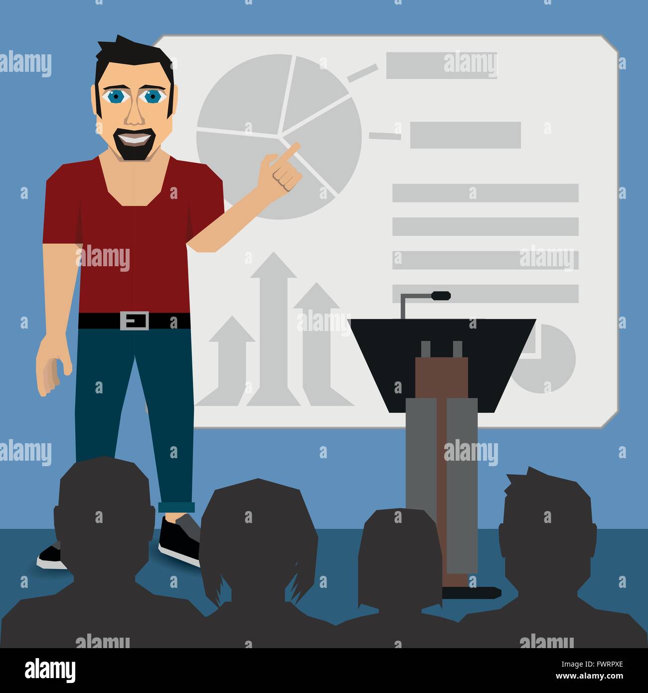 Illustration Vector Graphic Guy Presentation for the creative use in graphic design Stock Vector