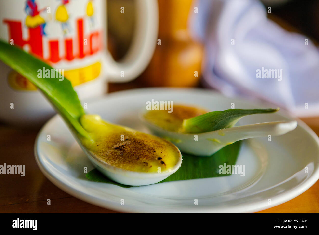 Hula Grill restaurant Maui tasting menu Creme Brulee Stock Photo - Alamy