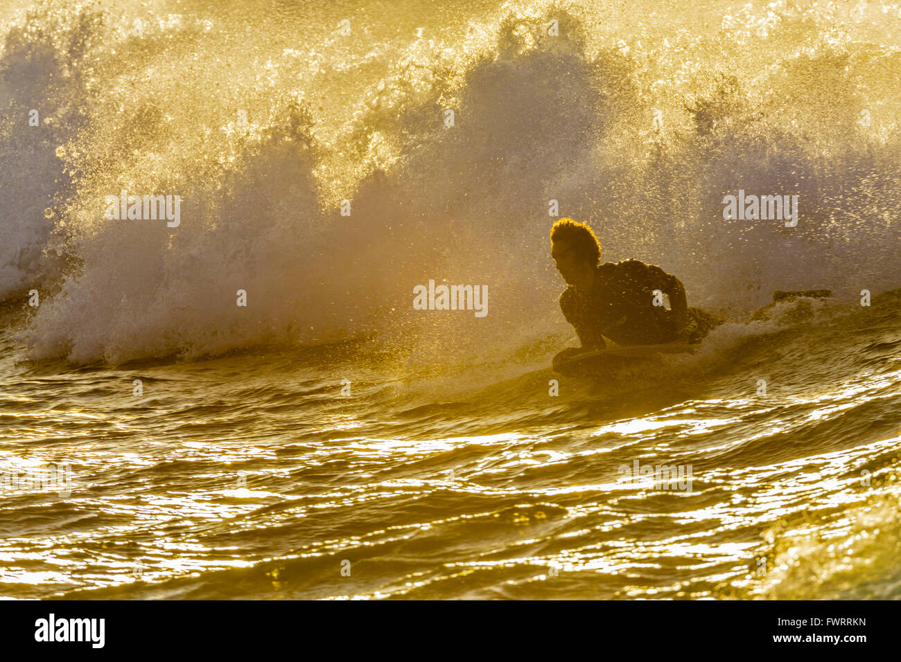 Bodysurfing in Maui Stock Photo