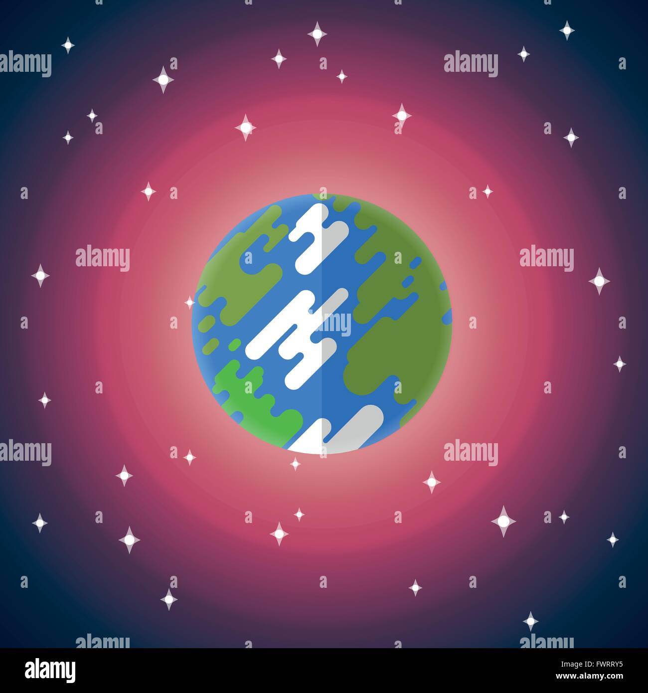 Vector flat icon of Earth Stock Vector