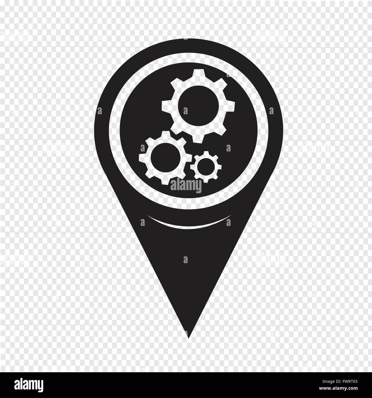 Map Pointer Gear Icon Stock Vector Image & Art - Alamy