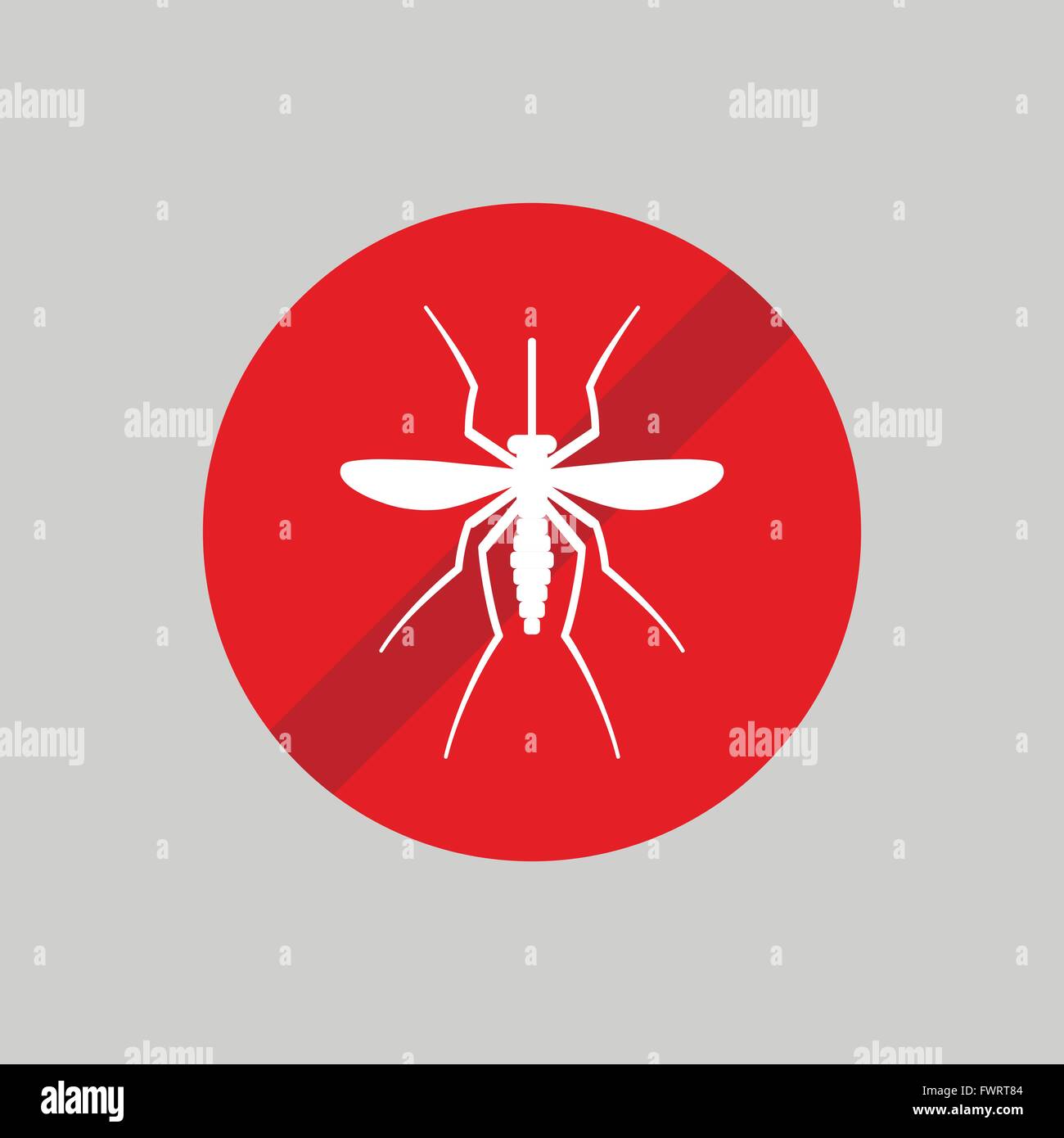 mosquito Malaria and Zika virus flat prohibiting icon Stock Vector ...