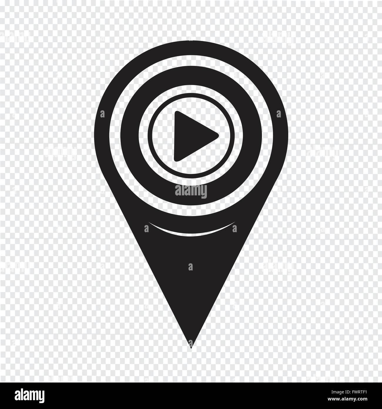 Map Pointer Play Icon Stock Vector Image & Art - Alamy