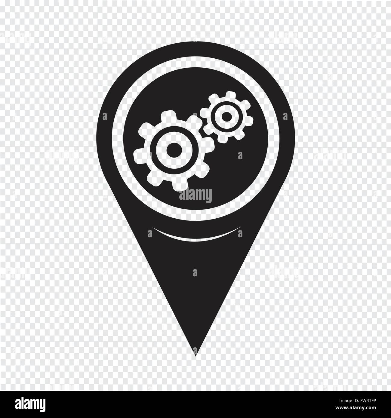 Map Pointer Gear icon Stock Vector Image & Art - Alamy