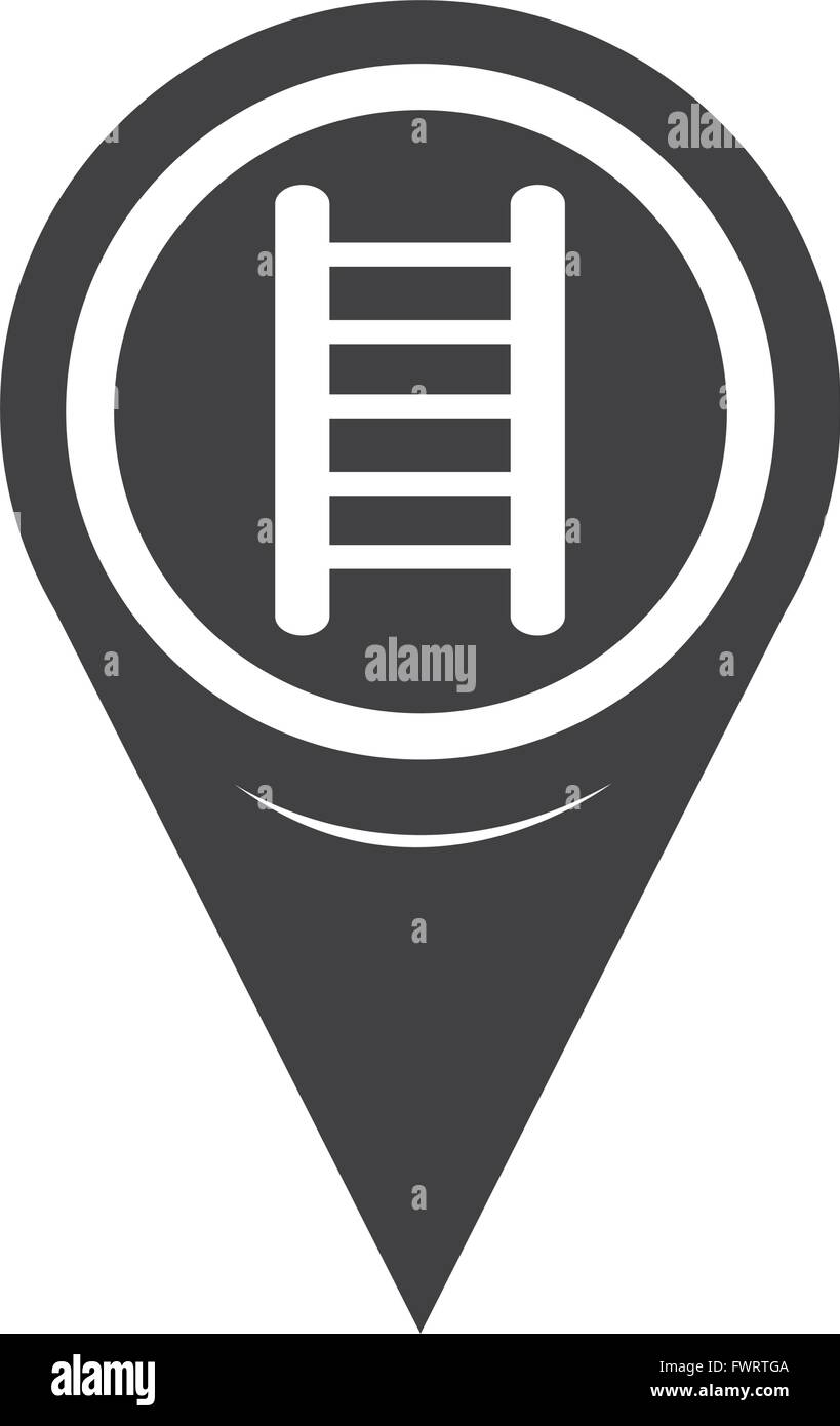 Map Pointer Ladder Icon Stock Vector Image & Art - Alamy