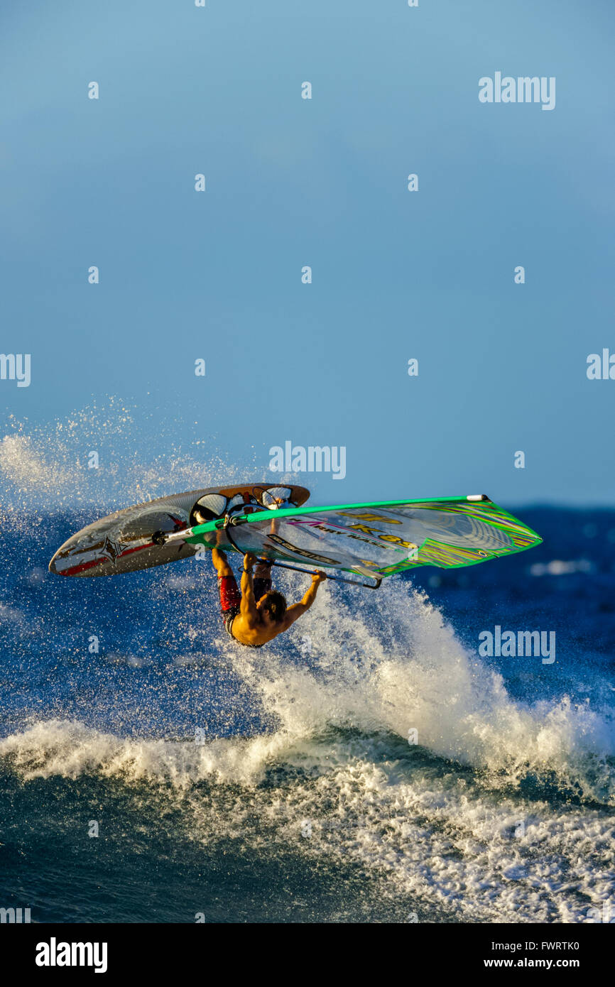 windsurfing on Maui Stock Photo Alamy