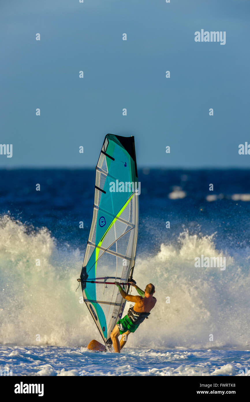 windsurfing Maui Stock Photo Alamy