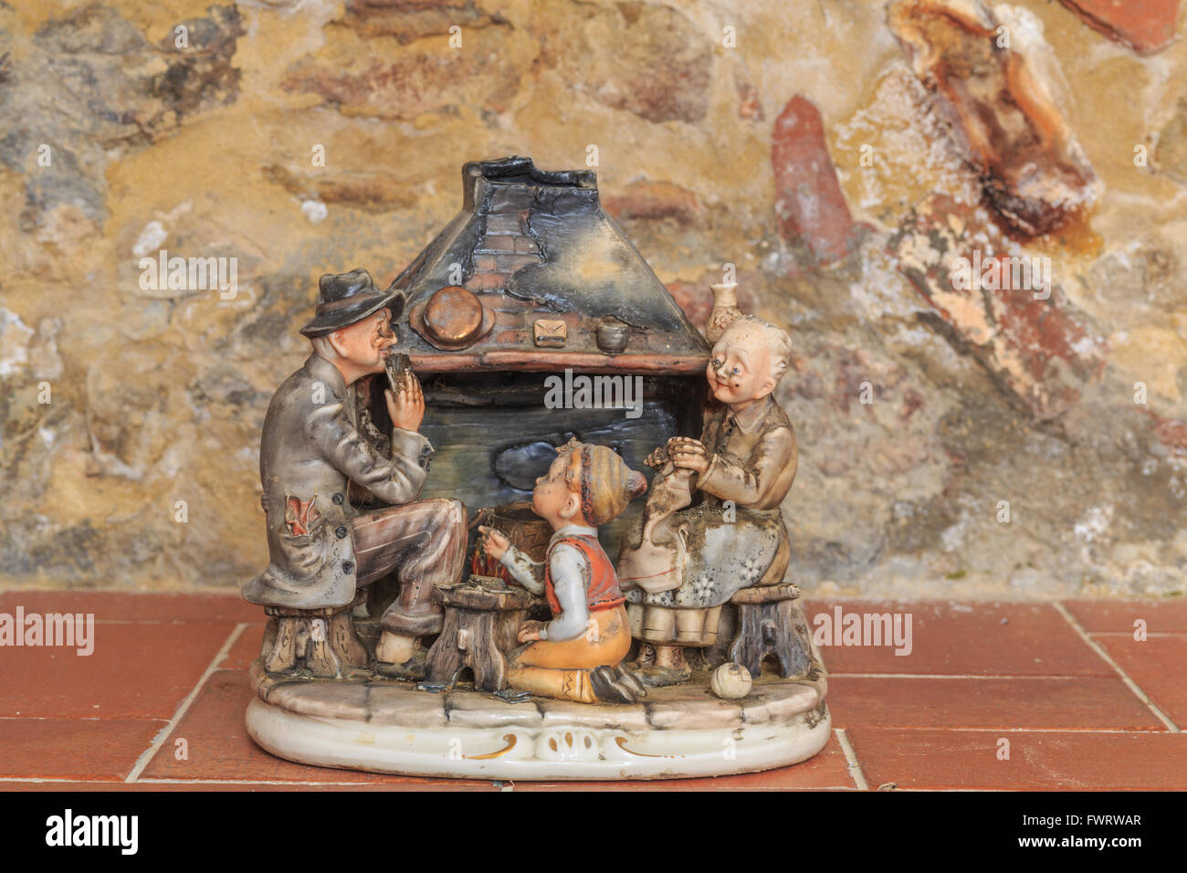 old man and woman ceramic dolls