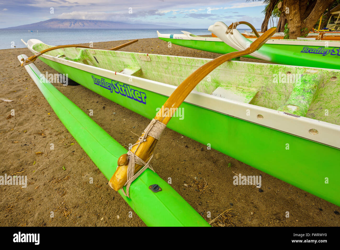 outrigger canoe in Maui Stock Photo